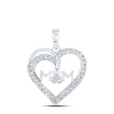 1/6CTW-DIA NK MOM HEART PENDANT